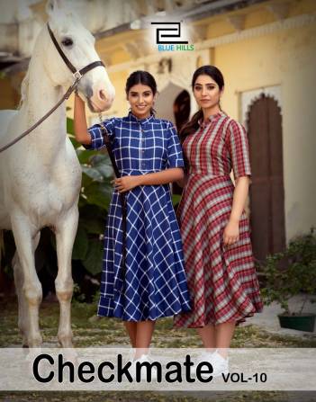 Checkmate Vol 10 By Blue Hills Printed Rayon Kurti Collection